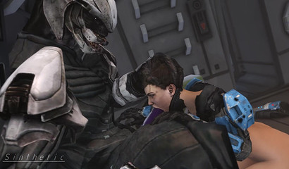 Alien makes 3D pussy scream for him