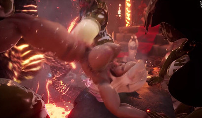 Busty 3D hottie needs more cum in her inflated belly