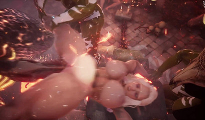 Busty 3D hottie needs more cum in her inflated belly