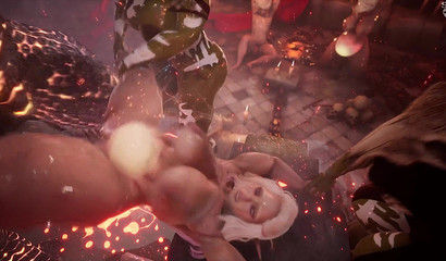 Busty 3D hottie needs more cum in her inflated belly