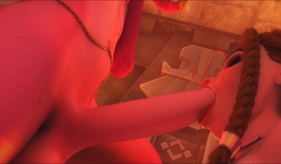 Eager 3D mouth cleans his hard cock