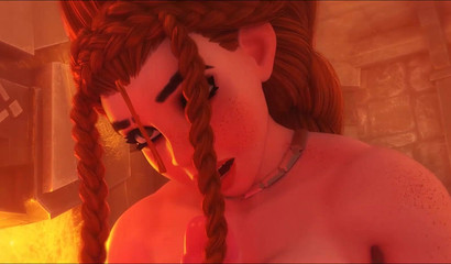 Eager 3D mouth cleans his hard cock