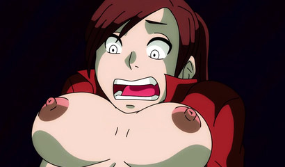 Lustful brunette doll receives a monster tongue down the twat