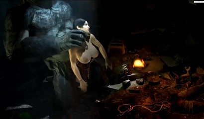 King Kong raps a hot brunette in the dungeon