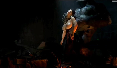 King Kong raps a hot brunette in the dungeon