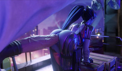 Slender 3D babe Widowmaker gets analized by horse