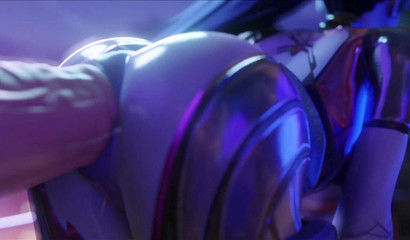 Slender 3D babe Widowmaker gets analized by horse