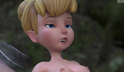 Tiny Tinkerbell worships the massive dick god