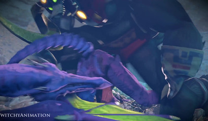 3D monsters Ganondorf & Metroid fuck passionately