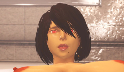 Merciless nailing for the busty kitten on the bathroom tiles