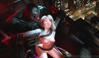 Poor anime doll Gwen gets dominated and banged by Venom