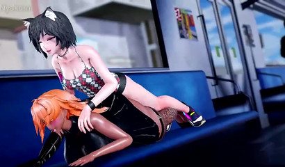 Ass action on the underground ride