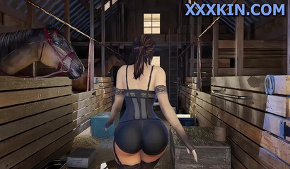 Sexy Lara Croft teases with her big ass in her hot lingerie