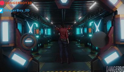 Alien monster explores Claire's space