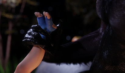 Huge horse screws a little anime ginger and cums inside her