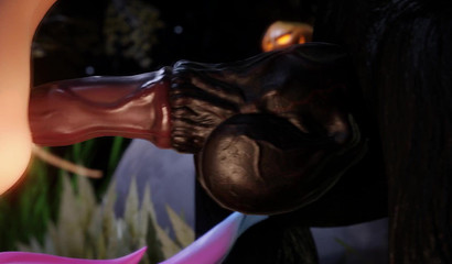 Huge horse screws a little anime ginger and cums inside her