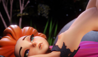 Huge horse screws a little anime ginger and cums inside her