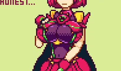 Curvy pink-haired Pyra teasing you