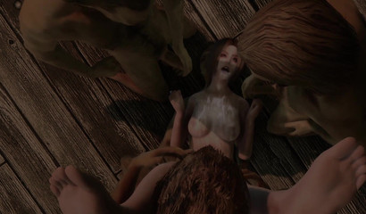 Her 3D pussy can't resist animal rods