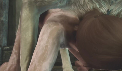 Her 3D pussy can't resist animal rods