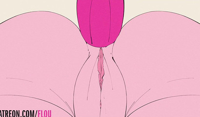 Magnetic anime hottie impales her pussy on a big toy