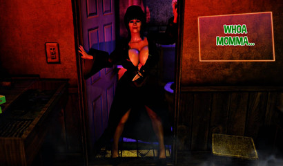 Busty 3D witch milks clown's massive cock