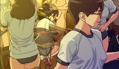 Anime hottie with sexy lips gives a great blowjob