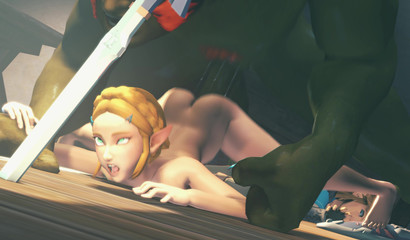 Princess Zelda  gets dominated & screwed by monster Ganon