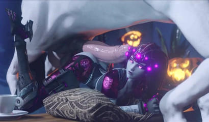 Beautiful white horse screws a Widowmaker doggystyle