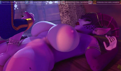 Busty 3D monster chick pounded hard in missionary