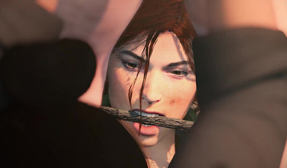 Busty 3D Lara Croft captured and fingered