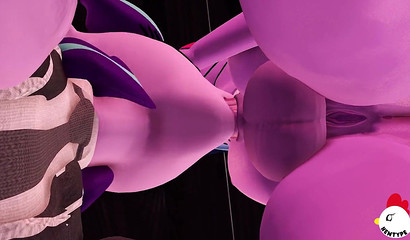 Naughty 3D Twilight burying her cock in shy pony