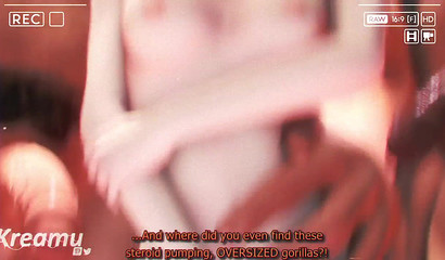 Naked Gwen Tennyson cuddling with monsters Tuiton & Kreamu