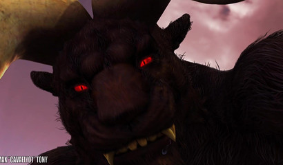 Huge 3D beast takes tight anime pussy in missionary