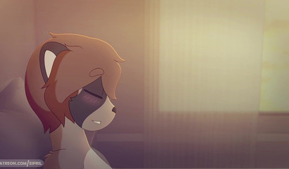 Cute 3D furry chick rides big cock after basketball game