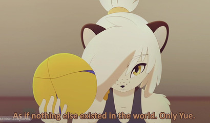 Cute 3D furry chick rides big cock after basketball game