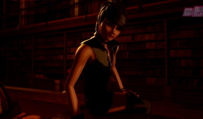 Seductive 3D vampire hottie takes young cock in the library