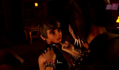 Seductive 3D vampire hottie takes young cock in the library