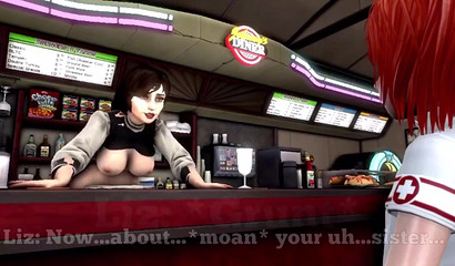 Elizabeth Comstock crawls up my ass while her sis looks for her