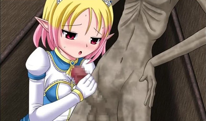 Petite anime princess gets filled with jizz until her belly inflates