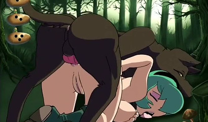 Princess Zelda on all fours getting dicked by a wolfe