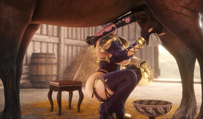 Skilled Ivy Valentina plays with horse's huge balls