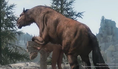 Horny 3D horse can't resist dripping wet cooch