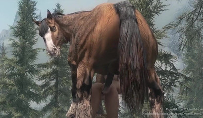 Horny 3D horse can't resist dripping wet cooch