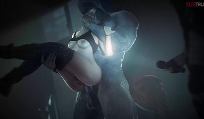 3D hostage Claire gets anally punished by a monster