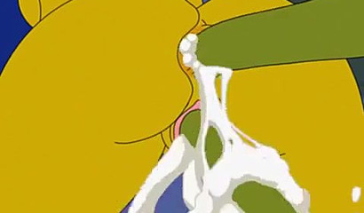 Huge tentacles double stuffing Marge Simpson's aching holes