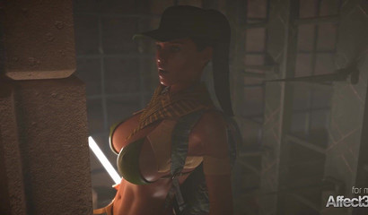 Egyptian lesbians in a threesome with a lucky blonde 3D