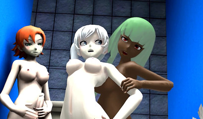 Giant Futanari pecker stretching the holes of a whorish blonde