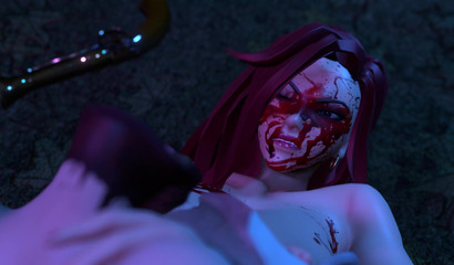 Miss Fortune in a gore hardcore scene packed with squirting