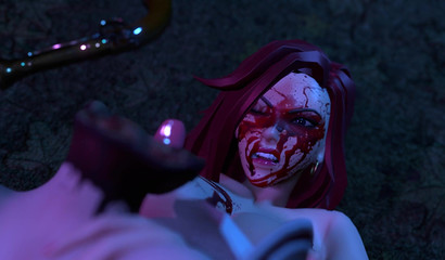 Miss Fortune in a gore hardcore scene packed with squirting